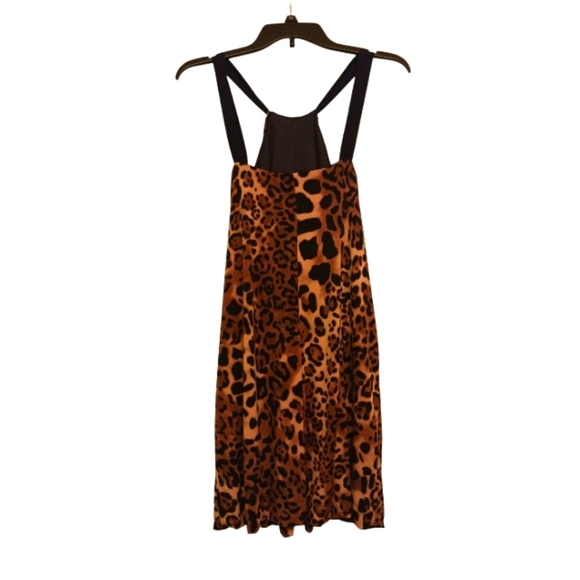 Leapard Print Silky Sleeveless Halter Dress - Picture 3 of 12